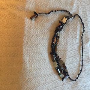 Leather and  bead adjustable belt